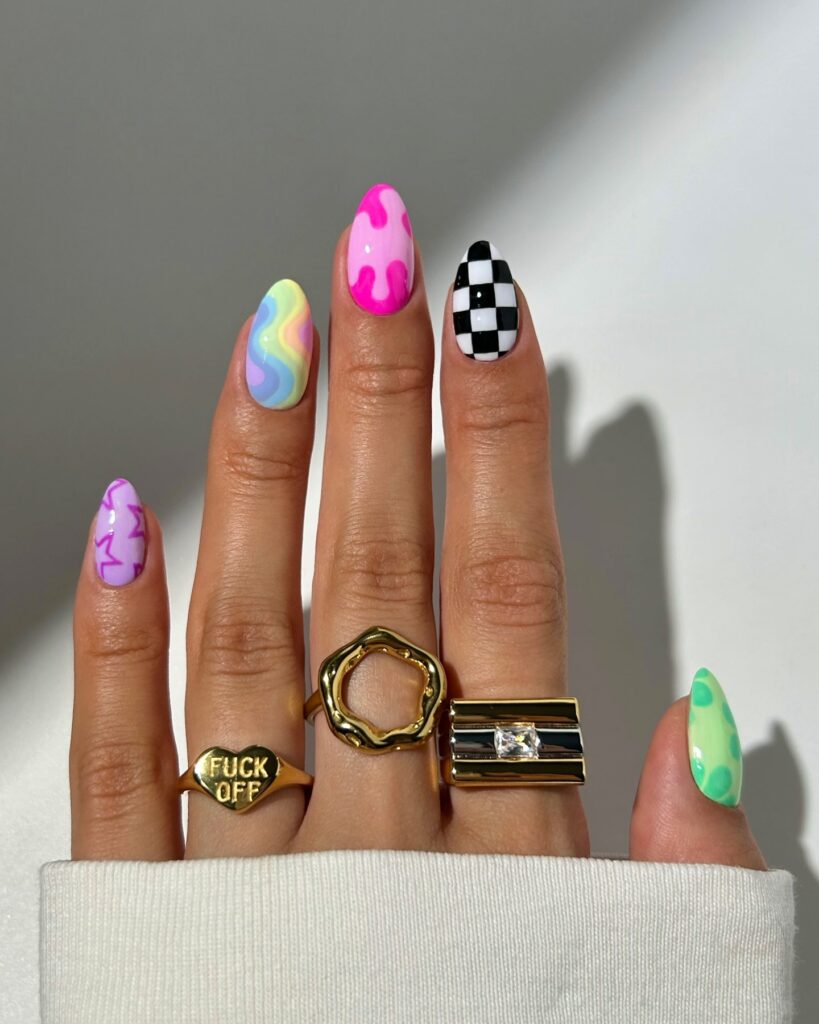 colorful beach nails