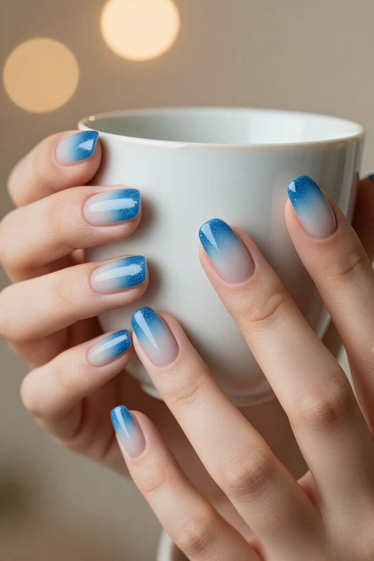 Cool Blue to Purple Ombre - Ombre nail