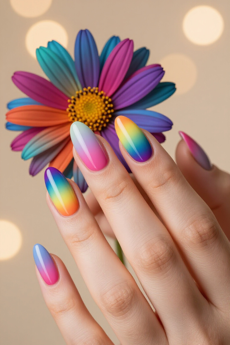 Bold Black to Red Ombre - Ombre nail