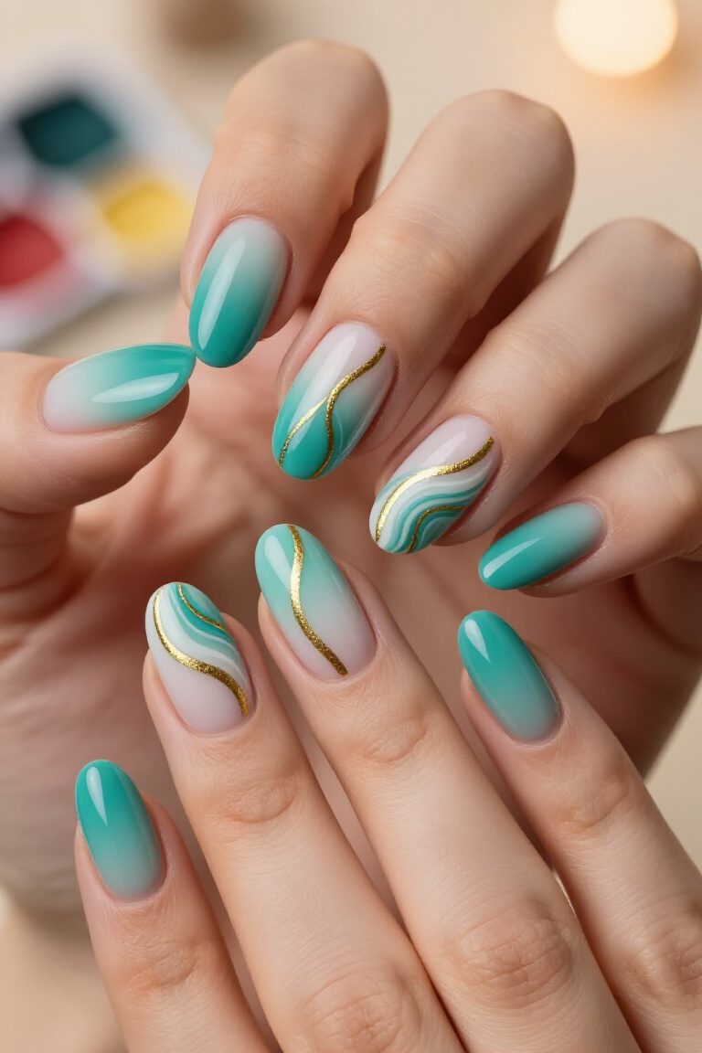 Pastel Rainbow Ombre - Ombre nail