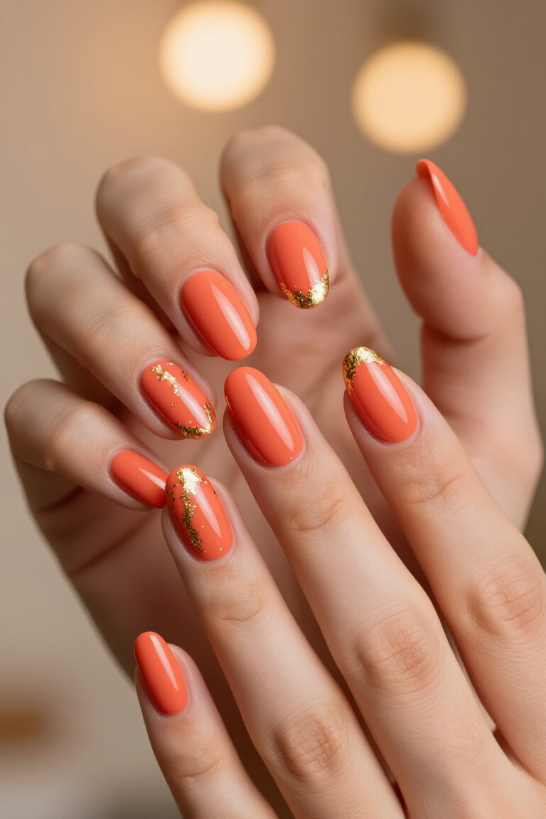 Vibrant Citrus Summer Nails - Summer nail