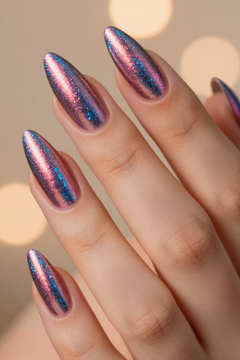 Glittering Gel Summer Nails - Summer nail