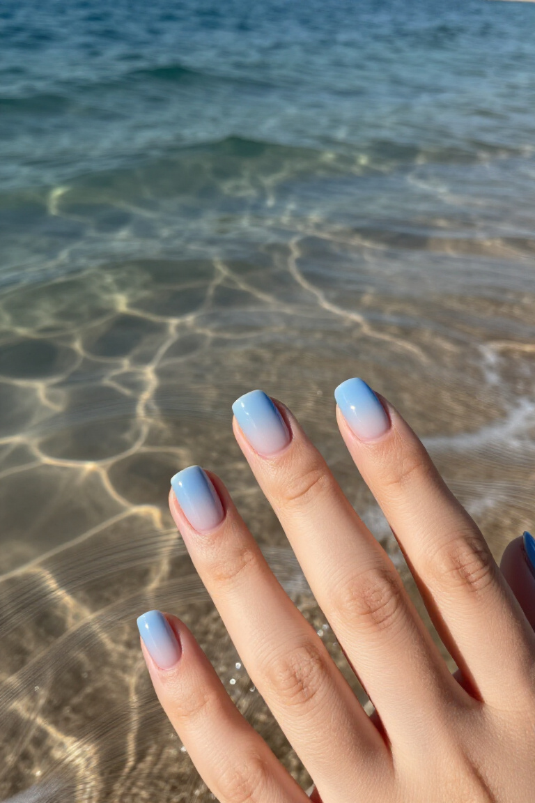 Glowy Peach Summer Nail Art - Summer nail