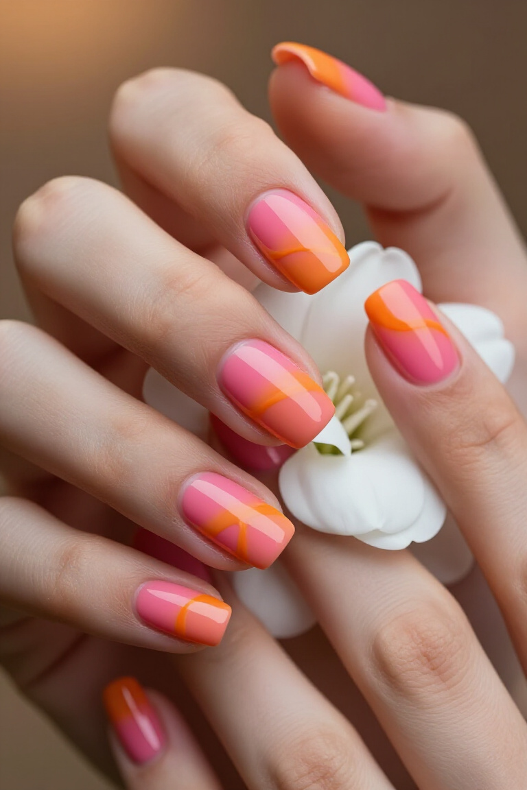 Ocean Blue Summer Nails - Summer nail