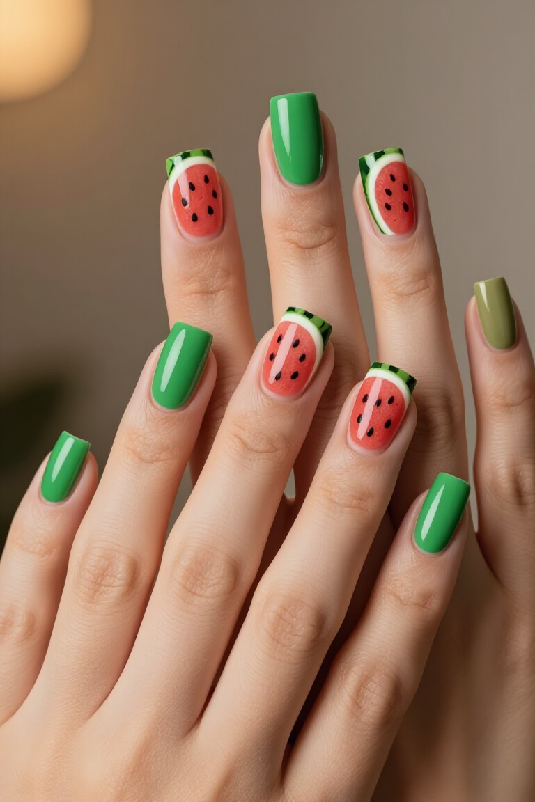 Pastel Rainbow Summer Nails - Summer nail