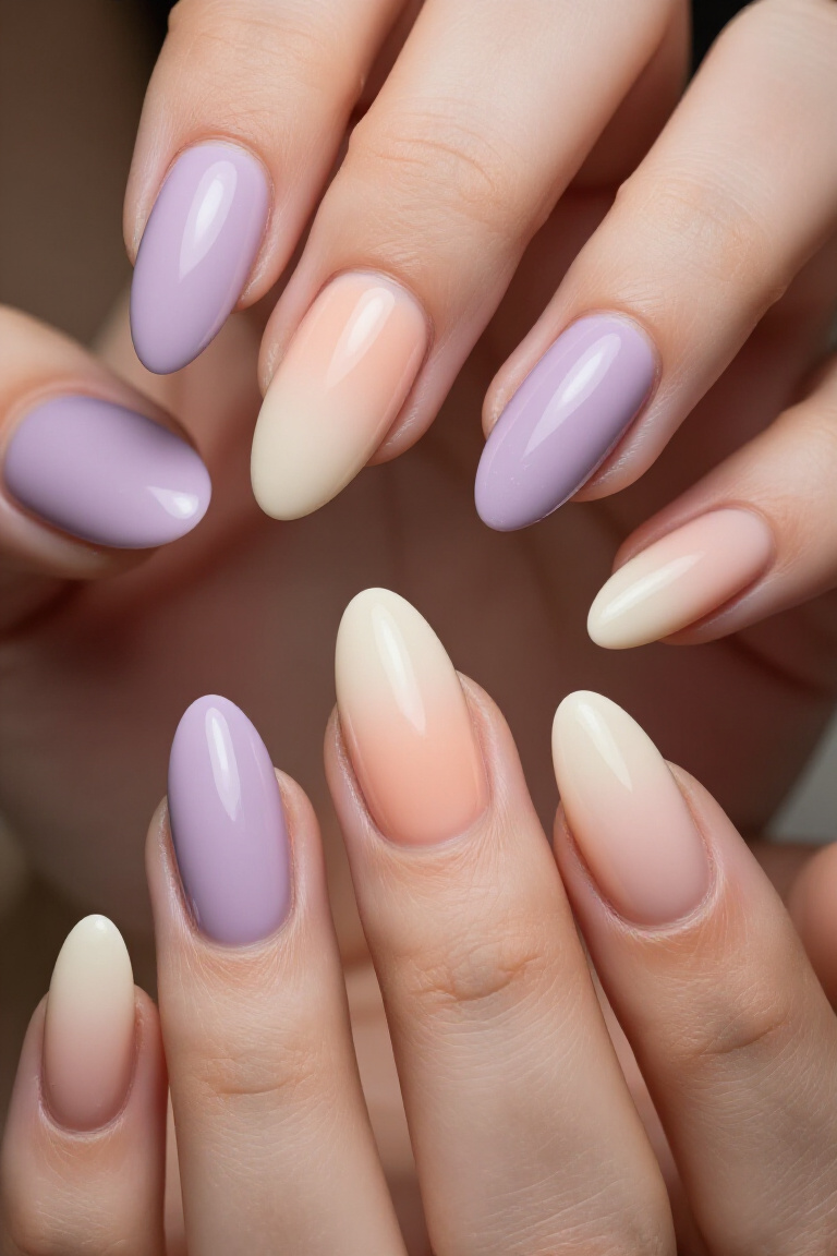 Muted Mint Magic - Pastel almond nail