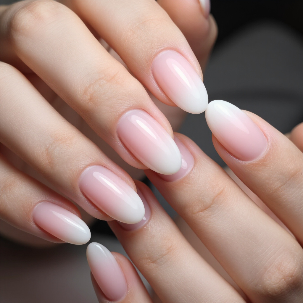 Pink to white ombre nails - ombre nail