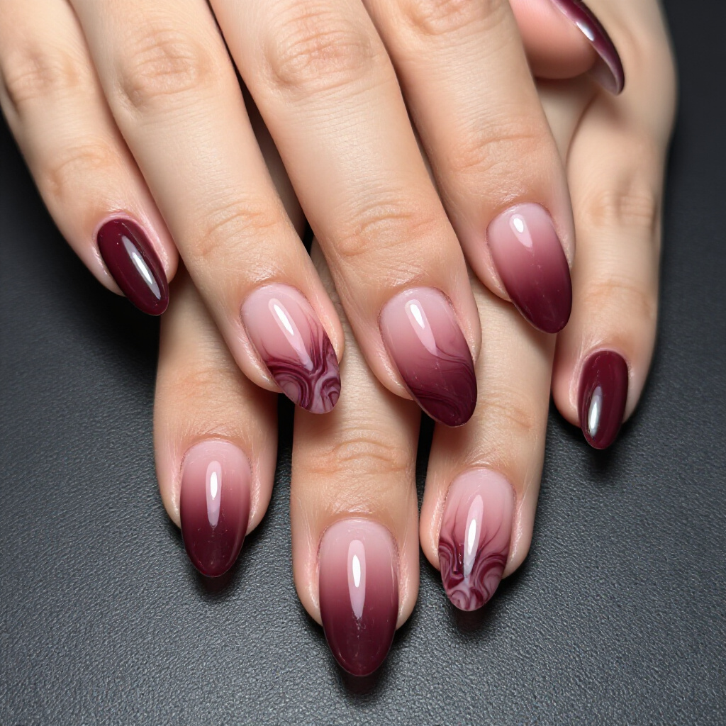 Mint green ombre nails - ombre nail