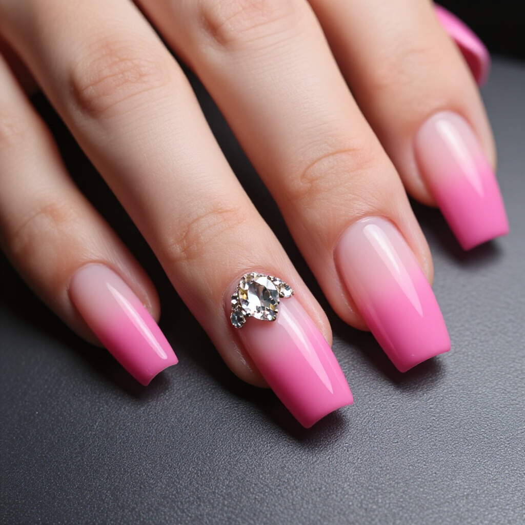 Burgundy marble ombre nails - ombre nail