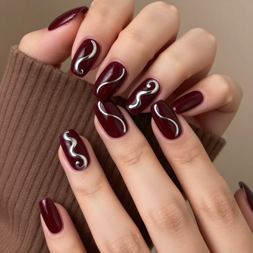 Fluid Forms: Organic and Flowing Abstract Nail Art for a Natural Vibe - abstract nails