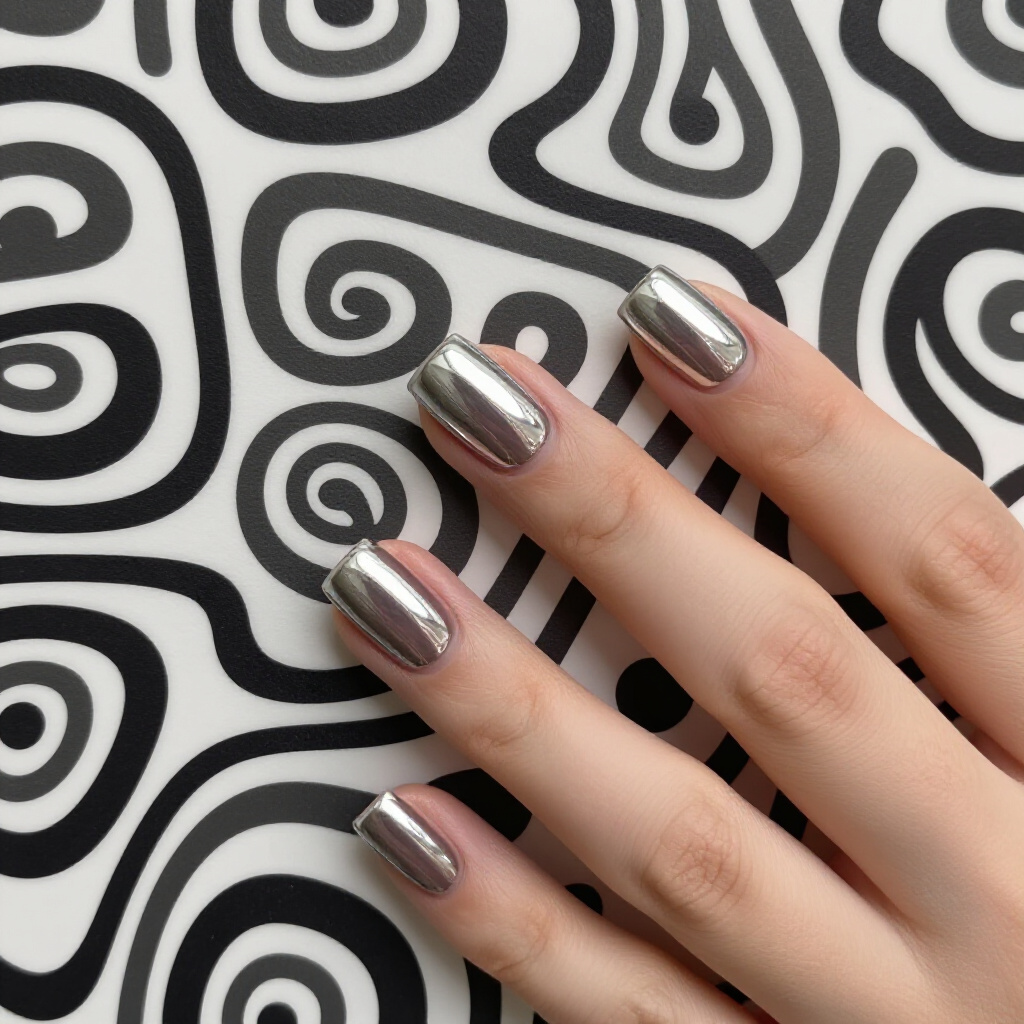 Monochromatic Masterpieces: Sophisticated Abstract Nails in Single Hues - abstract nails