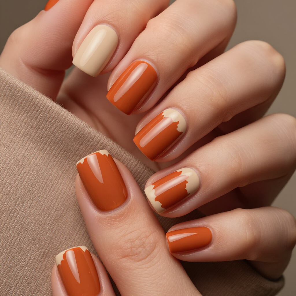 Minimalist Geometric Short Abstract Nails for a Subtle Statement - short abstract nails