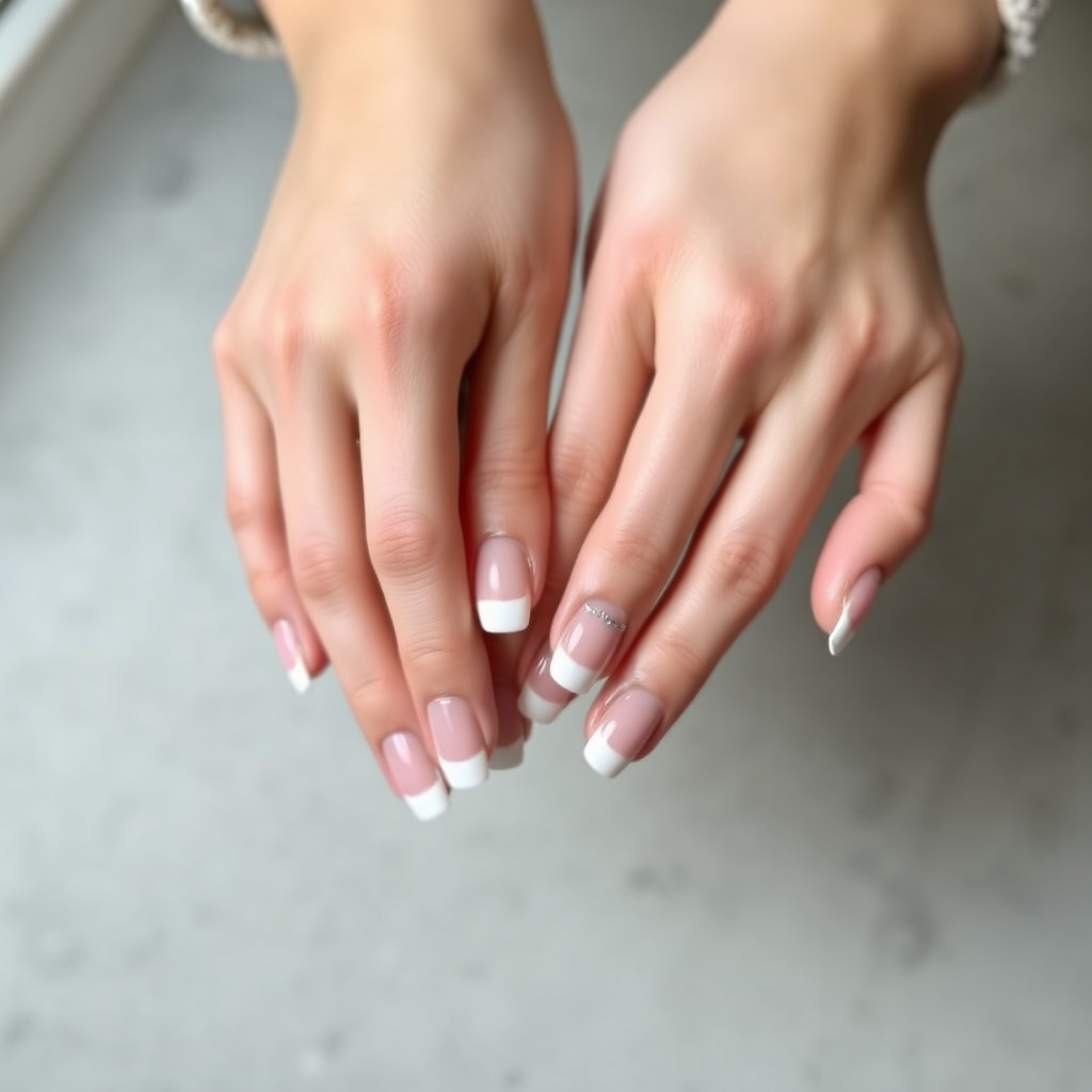 The pristine white tip and natural pink base: a classic beauty.