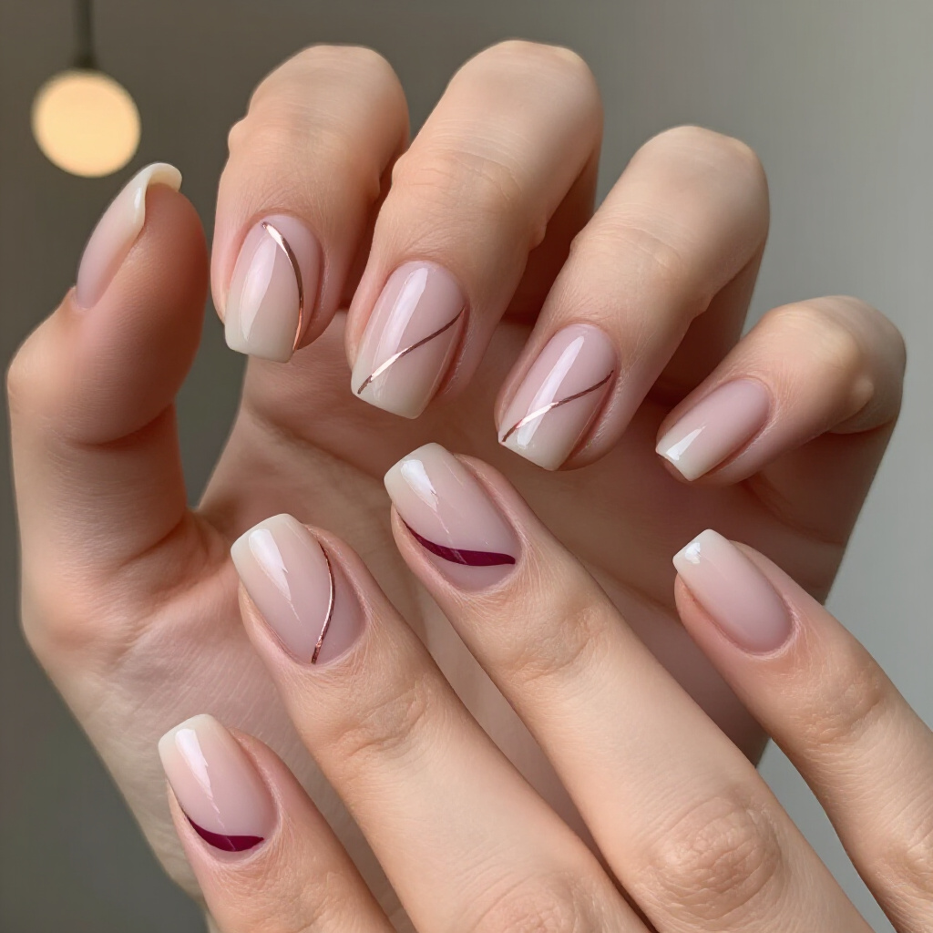 Minimalist Pink Short Abstract Nail Designs for Sophistication - pink short abstract nails