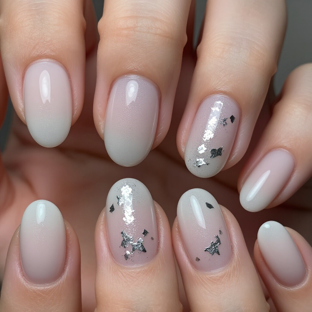 Geometric White Short Abstract Nail Art for a Bold Statement - white short abstract nails