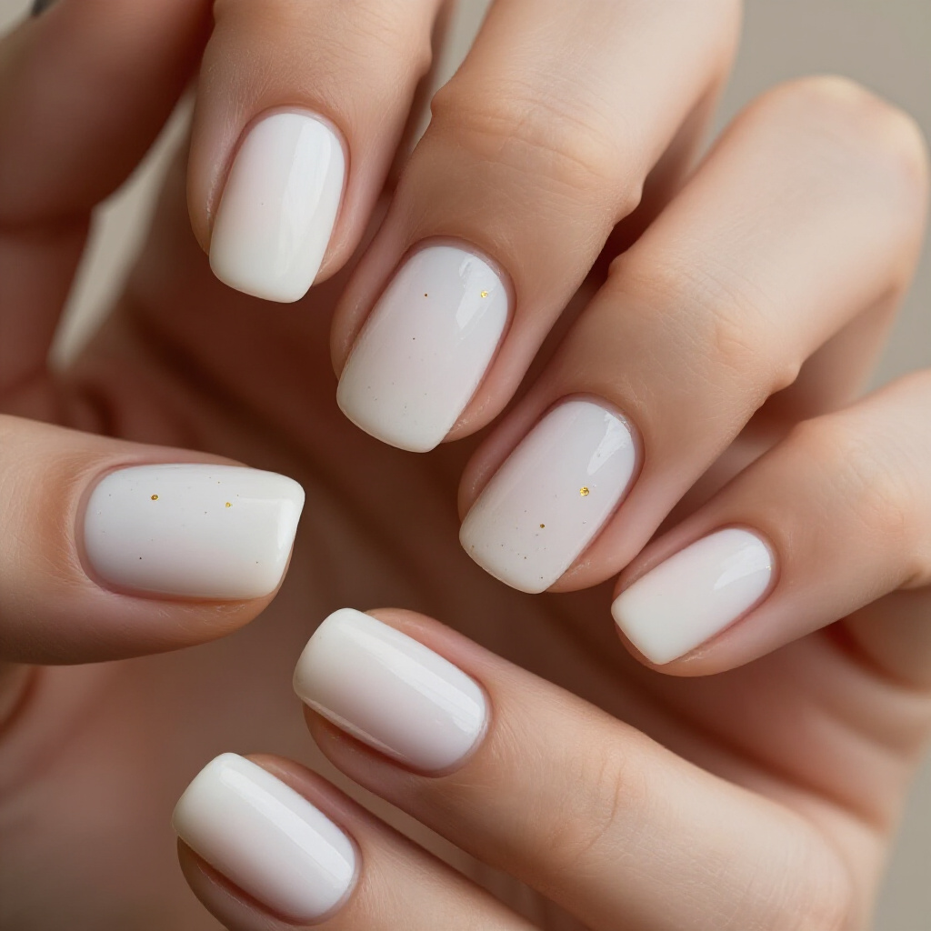 Swirl and Marble Effects on White Short Abstract Nails - white short abstract nails