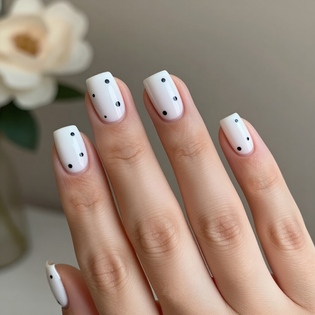 Abstract French Tips on White Short Nails: A Modern Twist - white short abstract nails