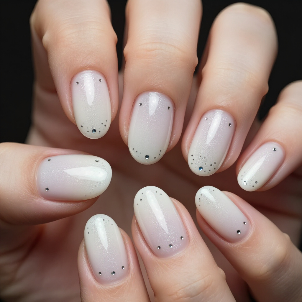 Floral-Inspired White Short Abstract Nail Art Designs - white short abstract nails