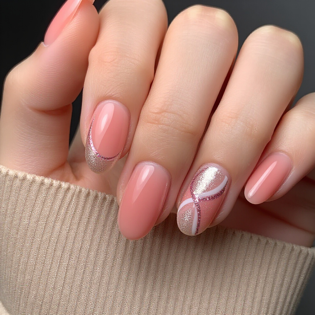 Whimsical Pink Short Classy Abstract Nail Art Trends to Try Now - pink short classy abstract nails