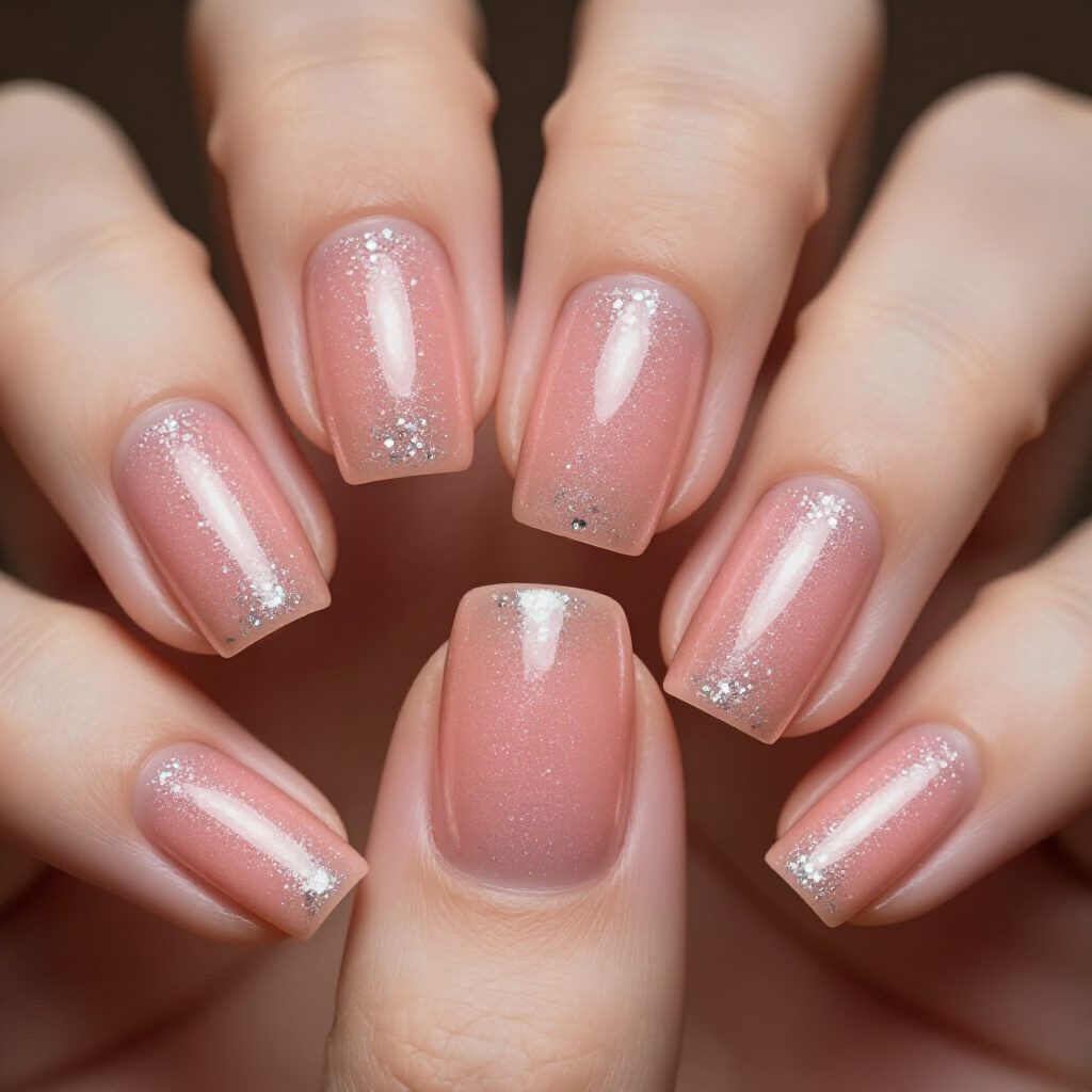 Pastel Pink Short Cute Abstract Nails with Marble Accents - pink short cute abstract nails