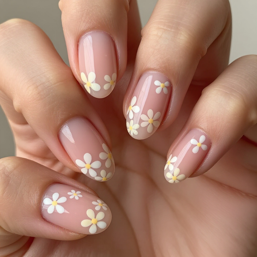 Minimalist Pink Short Cute Abstract Nails with Simple Lines - pink short cute abstract nails