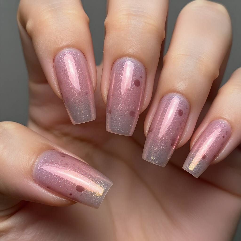 Fun Pink Short Cute Abstract Nails with Animal Print Touches - pink short cute abstract nails