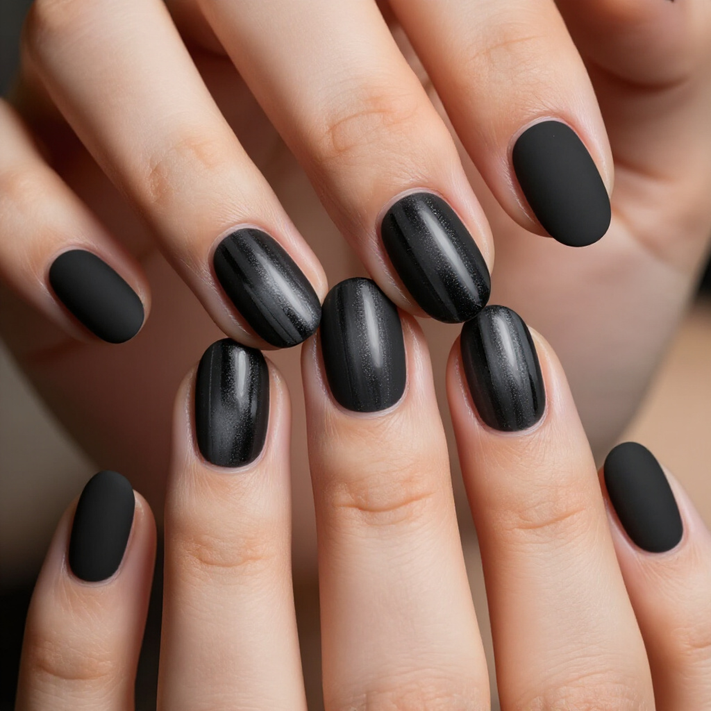 Textured Black Almond Abstract Nails: A Tactile Experience - black almond abstract nails