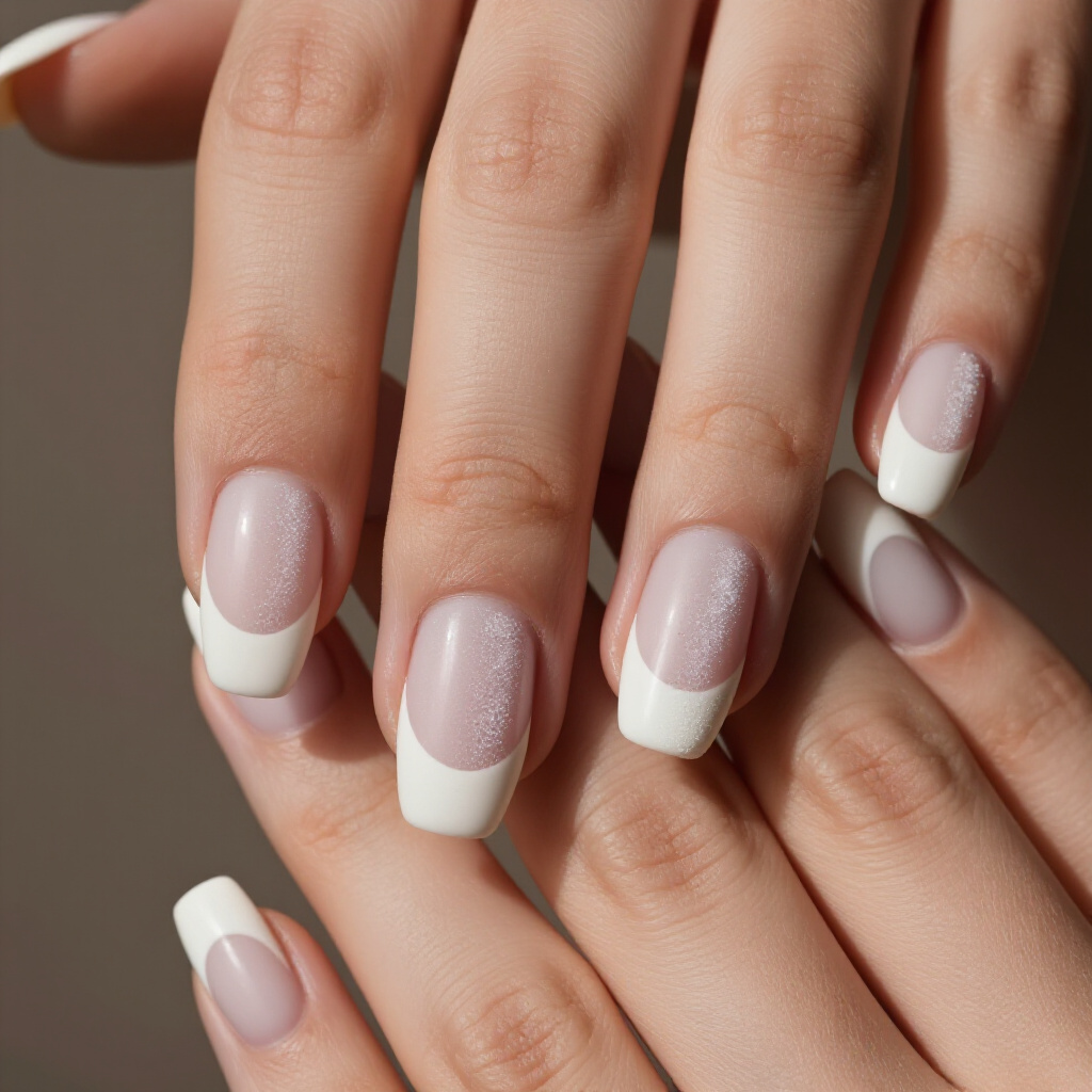Subtle Speckled and Dotted White Almond Abstract Nail Art - white almond abstract nails