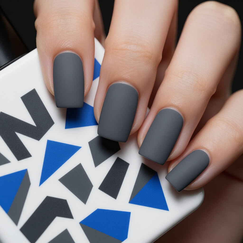 Ombre Blends on White Almond Abstract Nails - white almond abstract nails