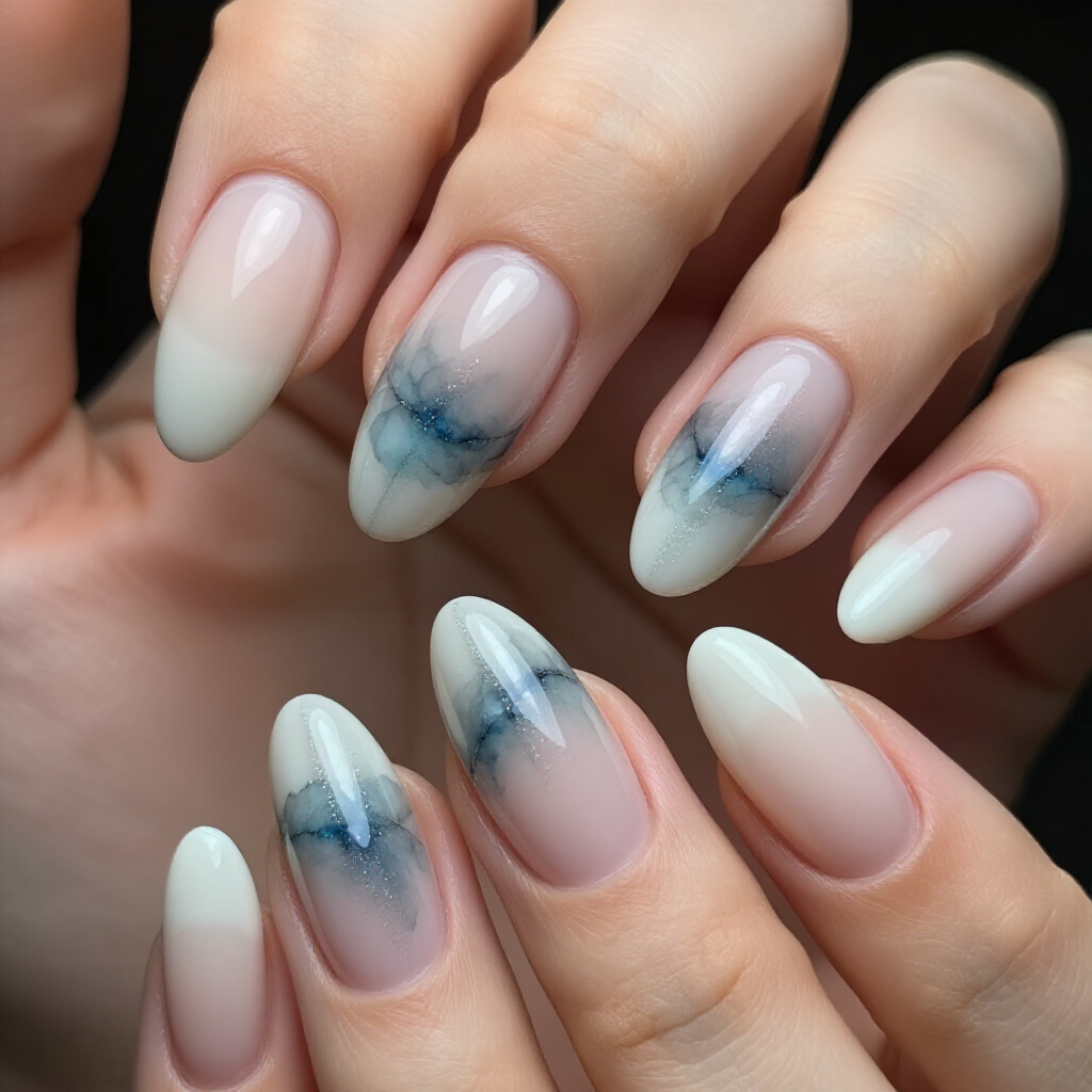 Edgy Cut-Outs and Negative Space in White Almond Abstract Nails - white almond abstract nails