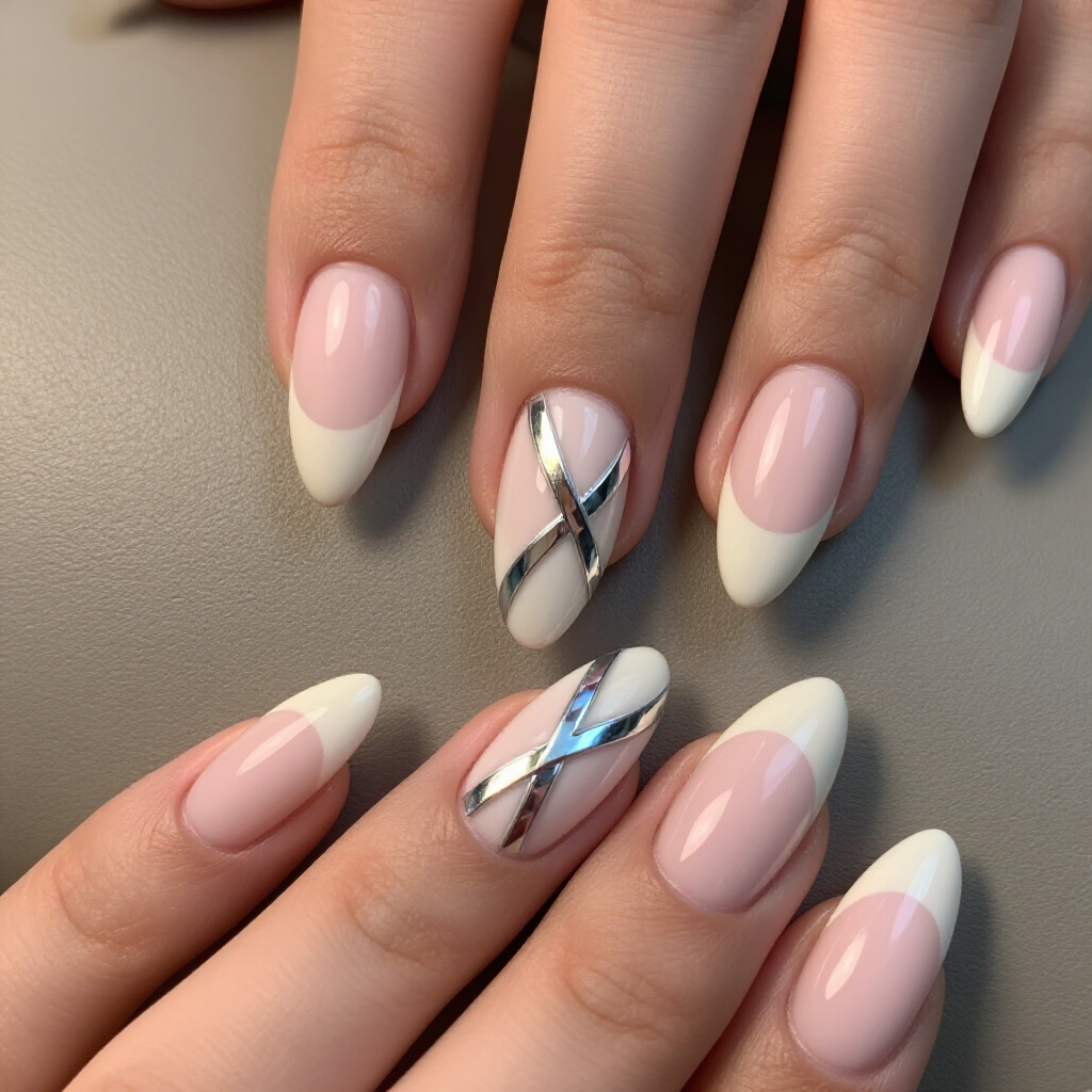 Sophisticated Blush Tones for Your Pink Almond Classy Abstract Nails - pink almond classy abstract nails