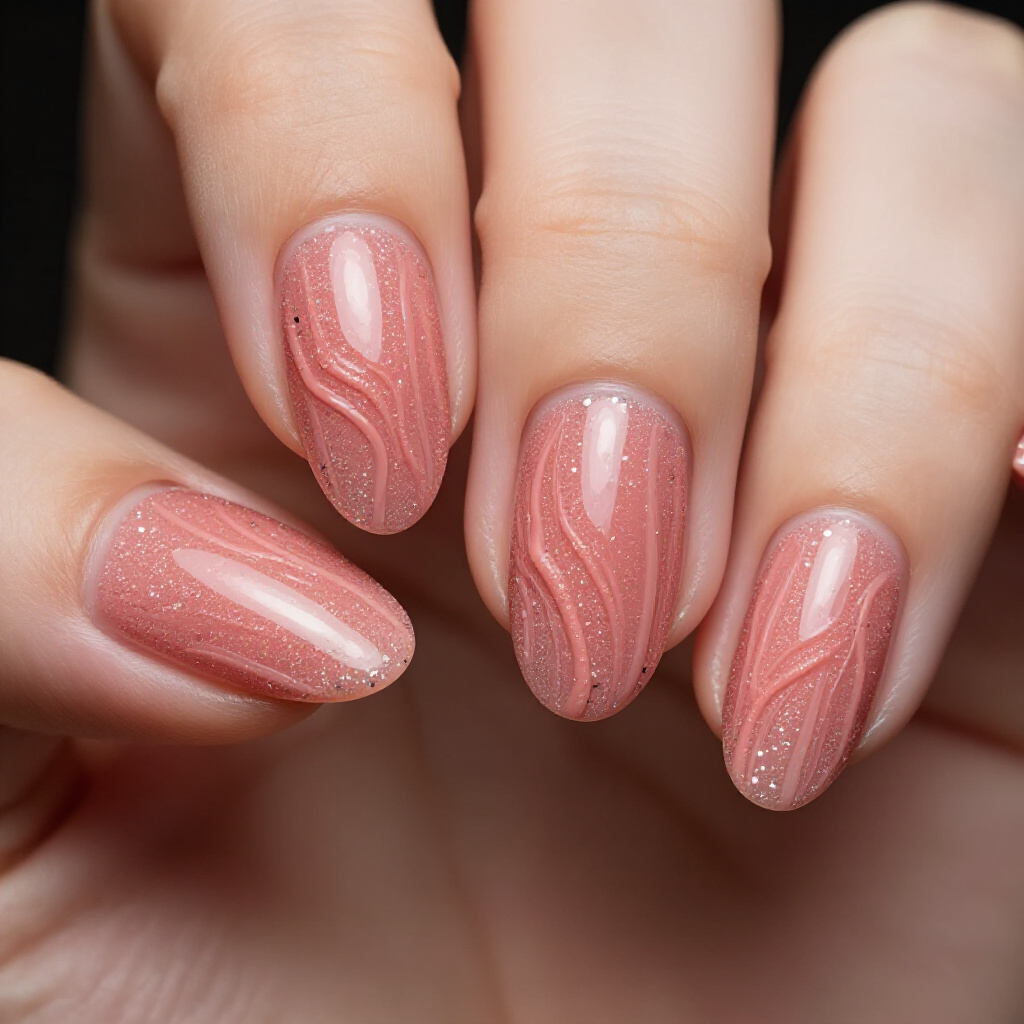 How to Style Your Pink Almond Classy Abstract Nails for Any Event - pink almond classy abstract nails