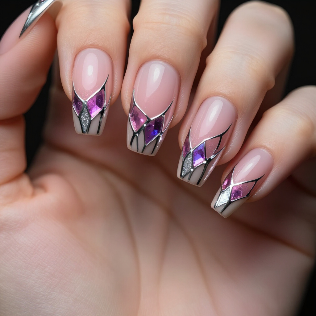 Achieving the Perfect Pink Almond Classy Abstract Nail Finish - pink almond classy abstract nails