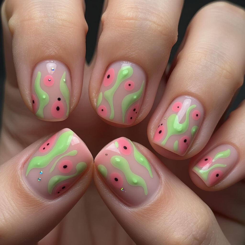 Fluid & Organic Abstract Nail Art Ideas for Effortless Style - abstract nails