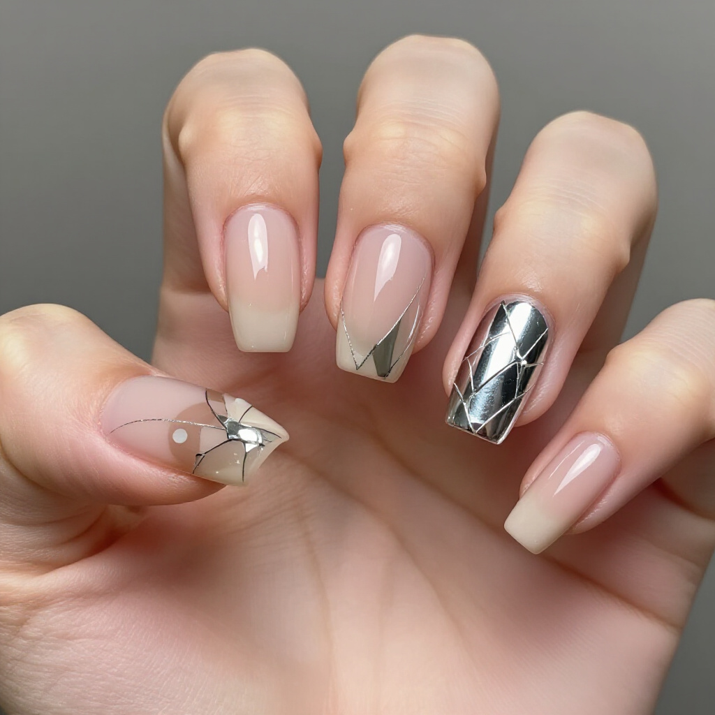 Whimsical Doodles and Playful Shapes in Abstract Nail Art - abstract nails
