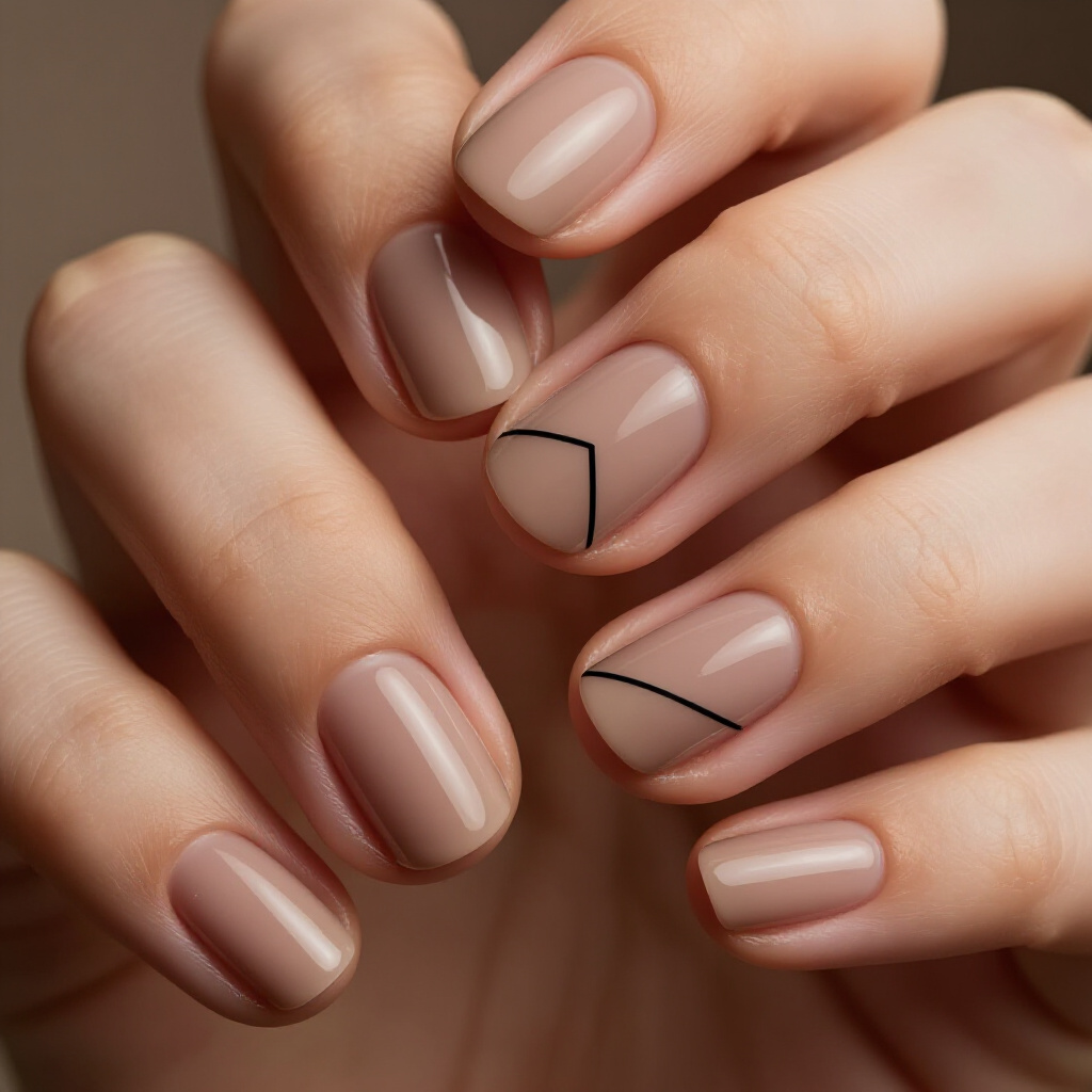 Abstract Dot Patterns for Understated Nude Short Simple Abstract Nails - nude short simple abstract nails