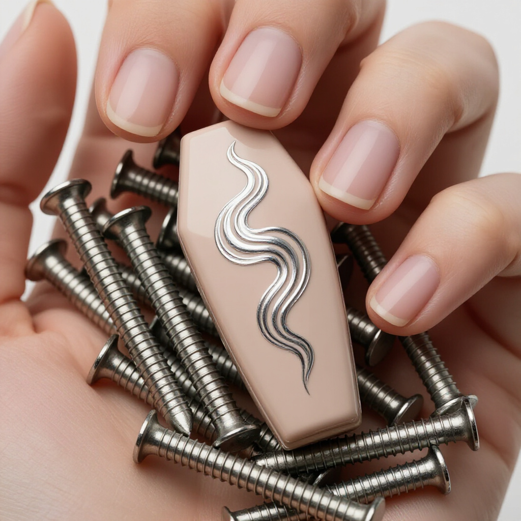 Fine Art Brushstrokes on Nude Short Simple Abstract Nails: Artistic Flair - nude short simple abstract nails