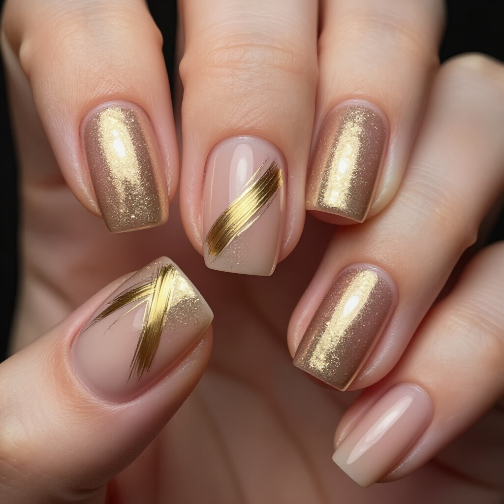 How to Style Nude Short Simple Abstract Nails for Everyday Elegance - nude short simple abstract nails