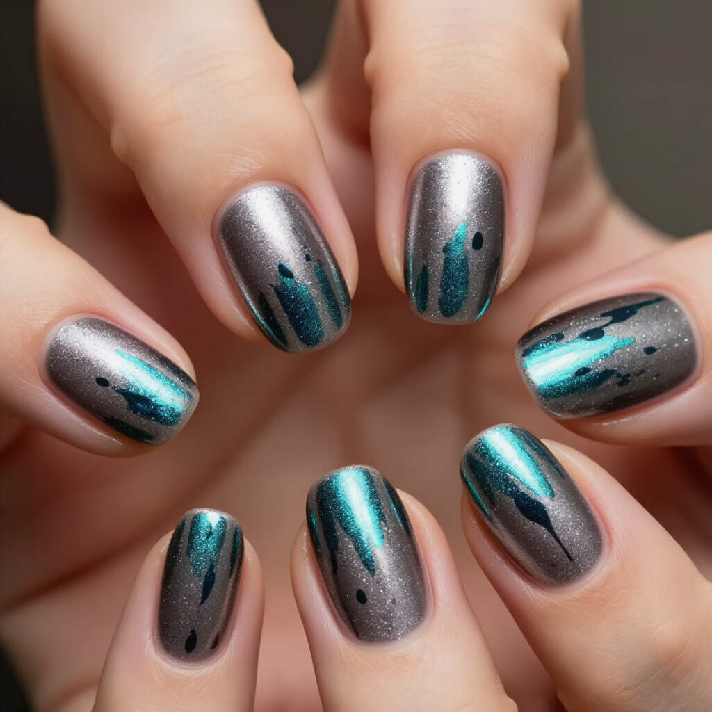 Deep Jewel Tones in Stunning Chrome Nail Shades - chrome nails