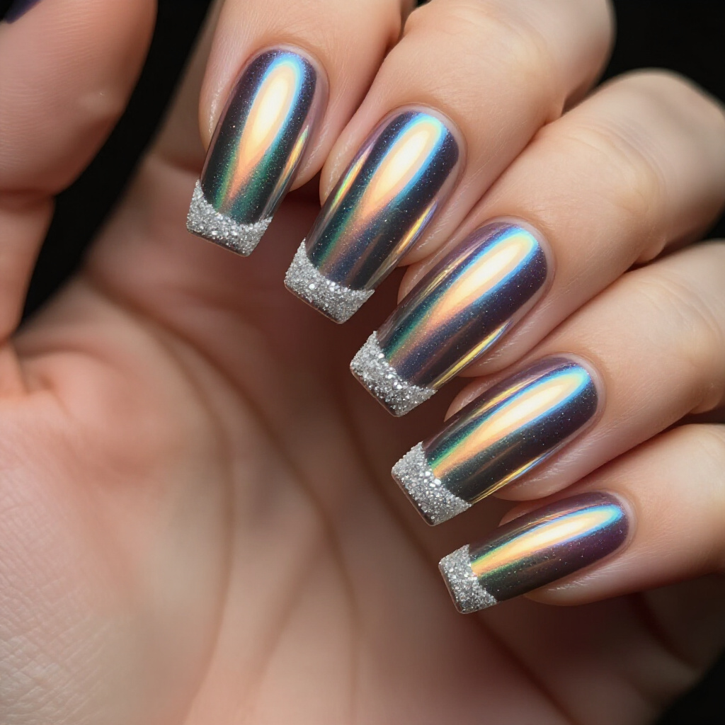 Abstract Chrome Nail Art for Artistic Expression - chrome nails