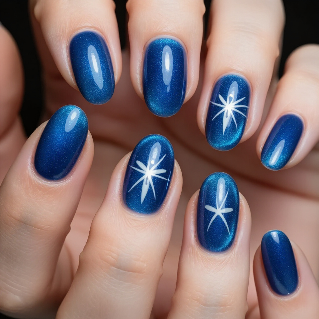 French Tip Chrome Accents on Short Nails - short chrome nails