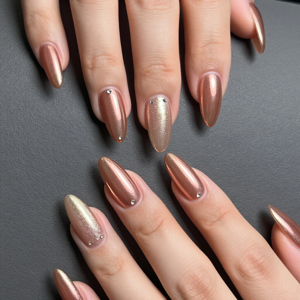 Rainbow Almond Chrome Nails: A Vibrant Celebration of Color - almond chrome nails