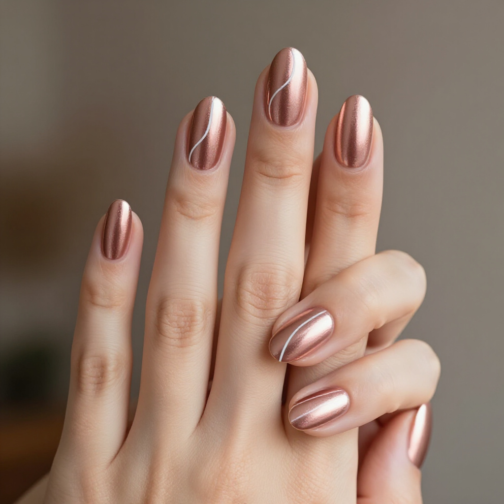 Glamorous Glitter and Pink Short Chrome Nail Combinations - pink short chrome nails