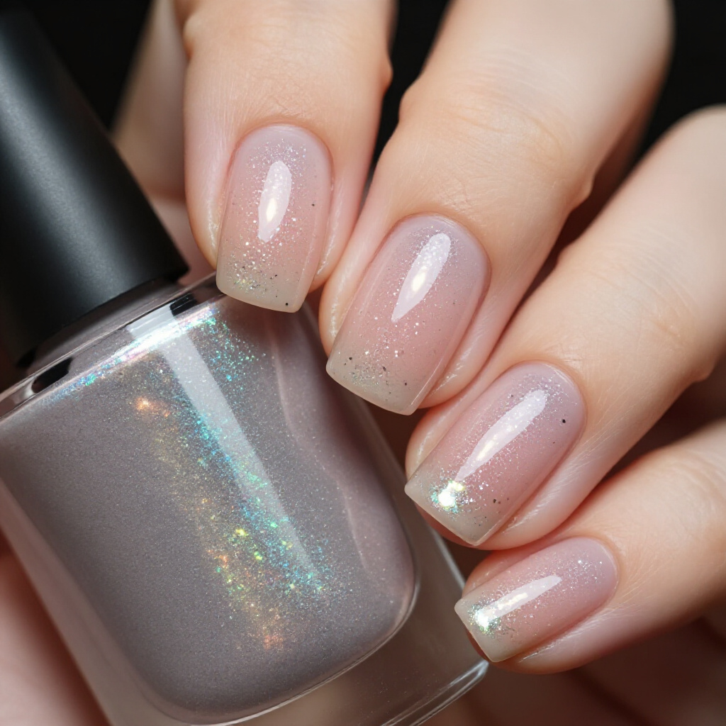 Effortless Elegance with Subtle Nude Chrome Short Nails - nude short chrome nails
