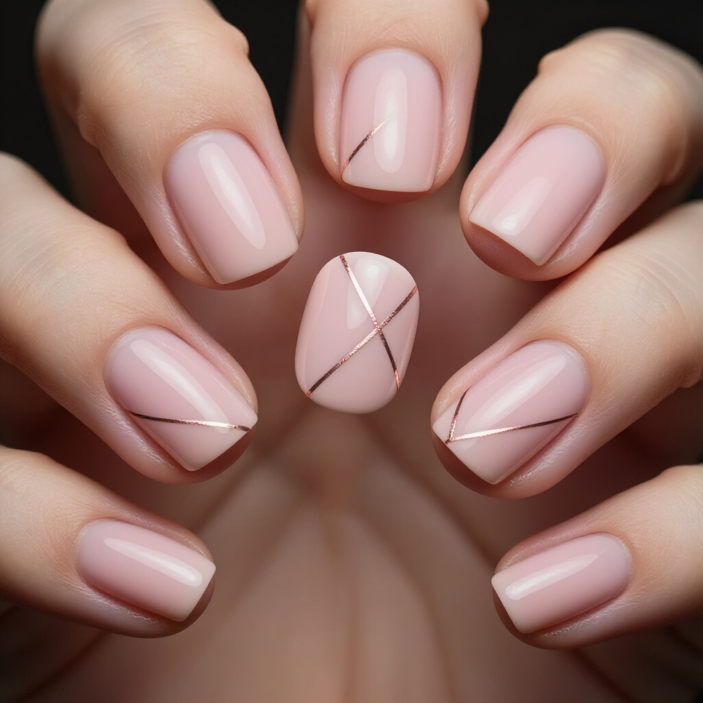 Blush Pink Chrome: The Epitome of Delicate Pink Short Classy Chrome Nails - pink short classy chrome nails