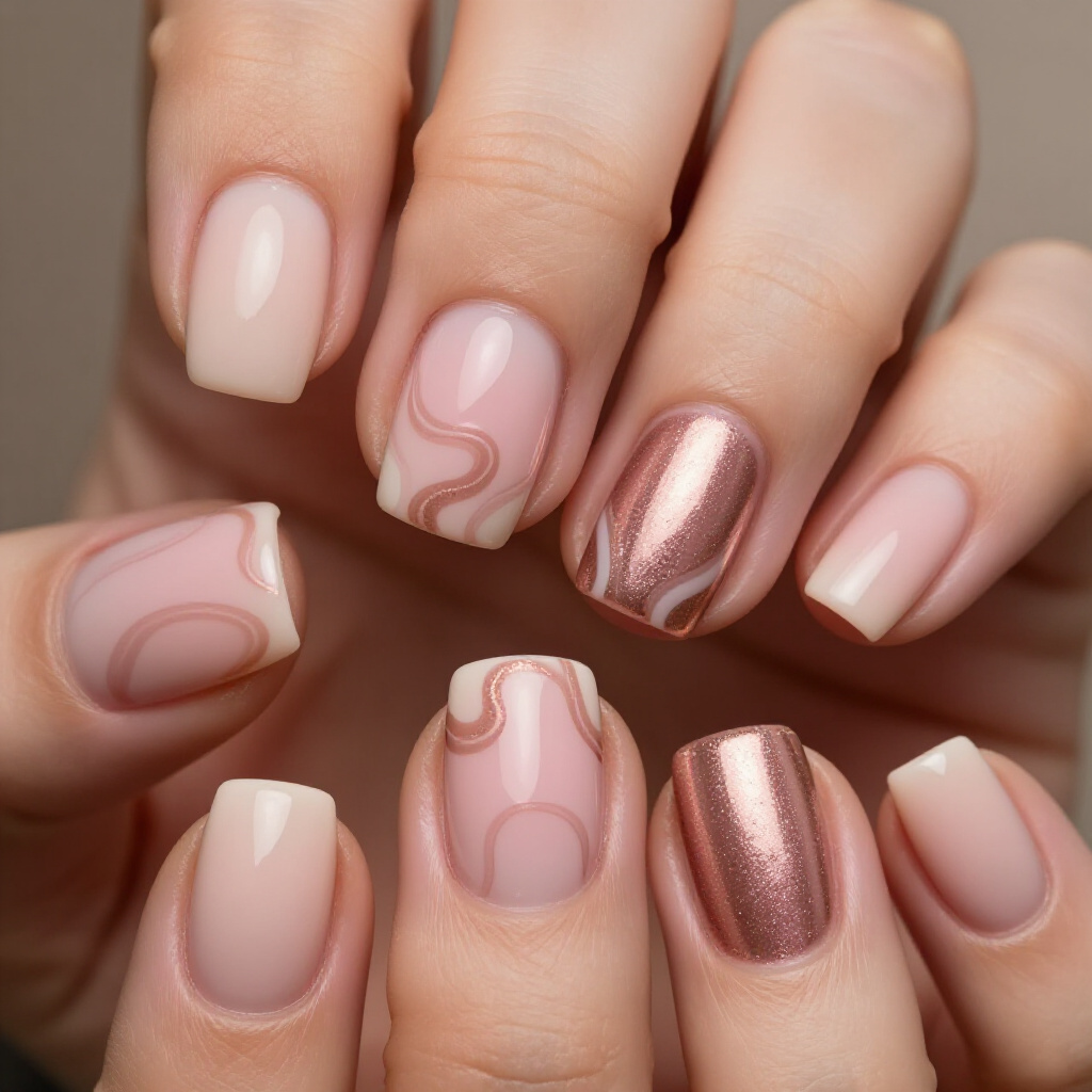 Glazed Donut Pink Chrome: Sweet and Sophisticated Pink Short Classy Chrome Nails - pink short classy chrome nails