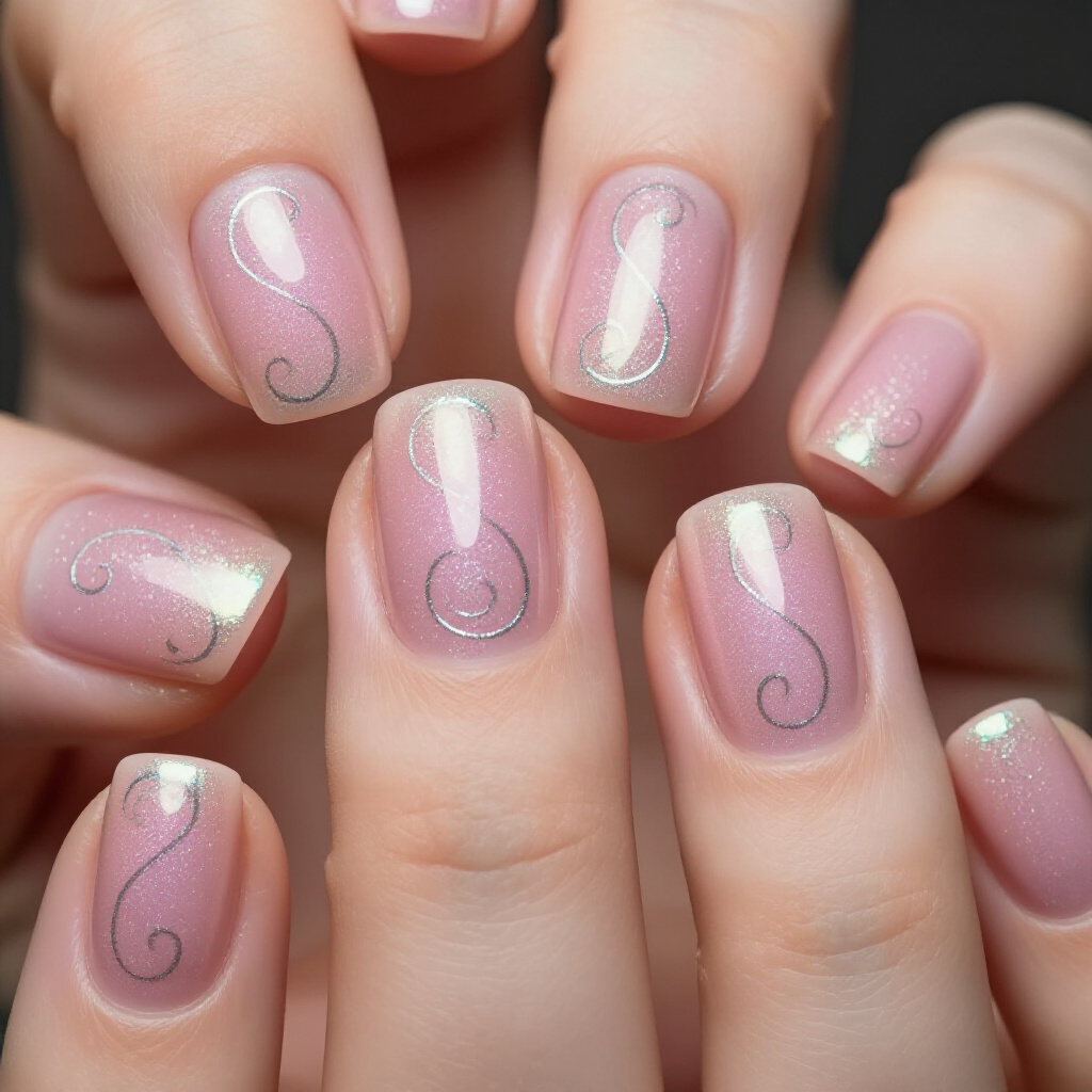Chic Pastel Pink Short Cute Chrome Nails for Effortless Elegance - pink short cute chrome nails