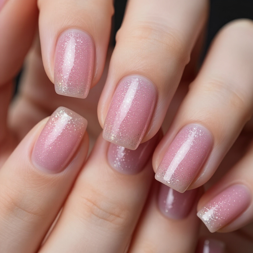 Subtle Rose Gold Pink Short Cute Chrome Nails for a Touch of Warmth - pink short cute chrome nails