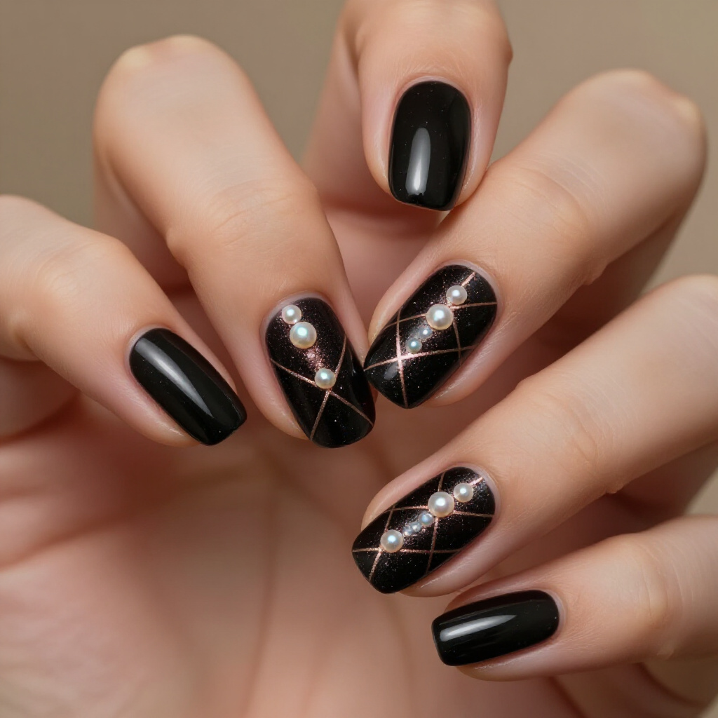 Matte Black Almond Chrome Nails: A Sophisticated Twist - black almond chrome nails