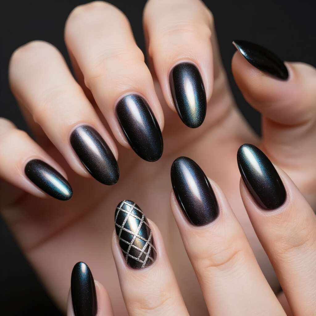 Sleek Black Almond Chrome Nails: The Ultimate Trend for 2026 - black almond chrome nails